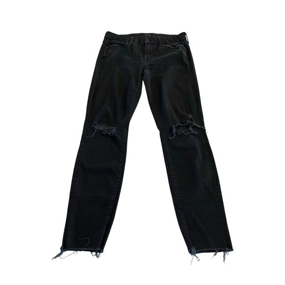 Mother Looker Ankle Fray Black Jeans in‎ Guilty As Sin Size 26 - Picture 3 of 13